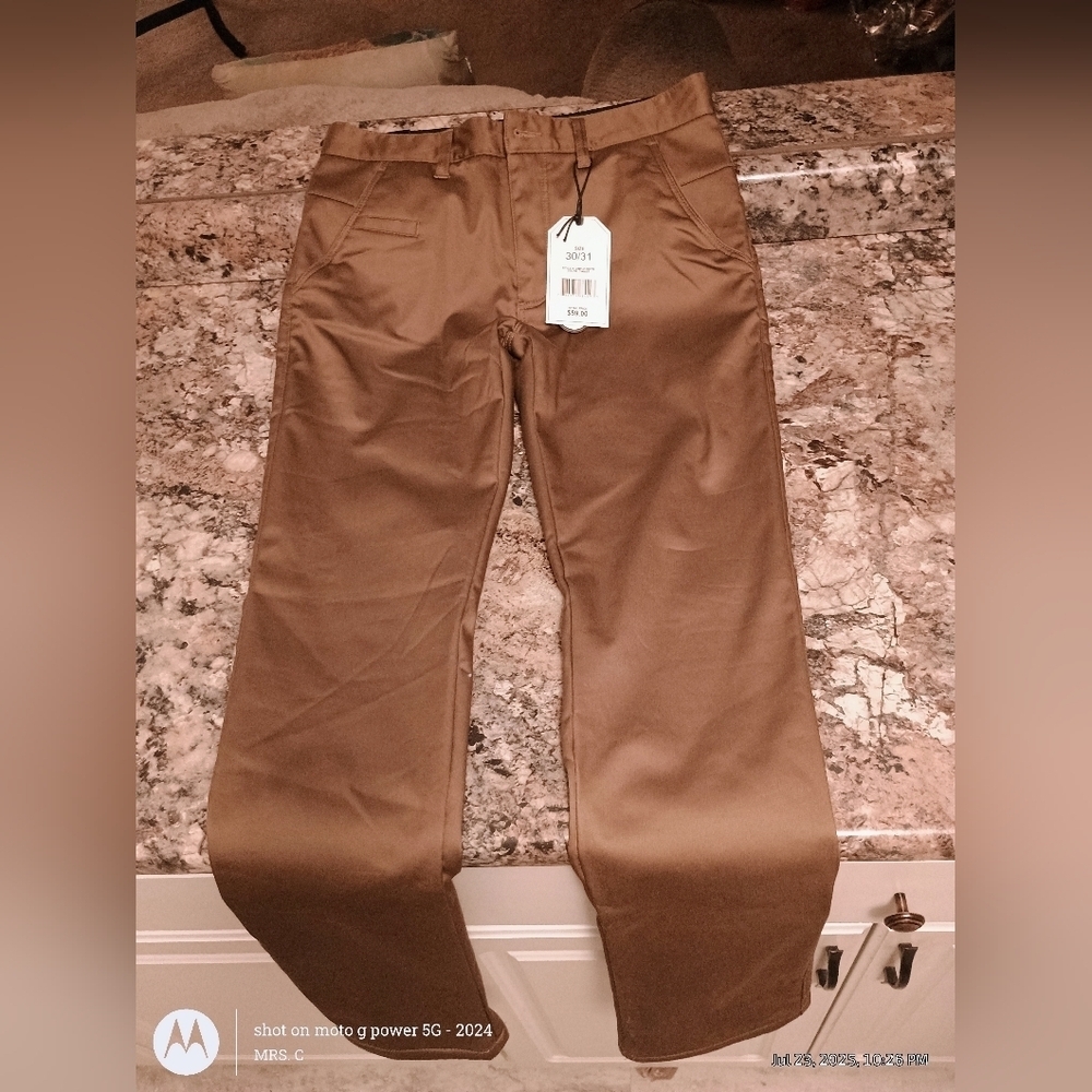 Men's Brown Pants.Jump start guys slacks size 30/31. Coco Cognac Brown. Nwt